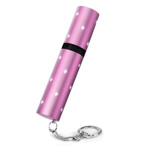 lipstick stun gun for women - guard dog security elektra stun gun for self defense, maximum voltage, 100 lumen flashlight with keychain and wall charger (pink)