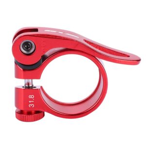 VGEBY1 Seatpost Clamp, Bicycle Seat Post Lock Quick Release Aluminum Alloy Cycling Part Seatpost Clip(31.8mm-Red)