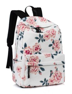 leaper girls cute backpack fashion school backpack for girls water resistant laptop backpack floral backpack for women beige