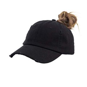 eohak ponytail baseball hat distressed retro washed womens twill