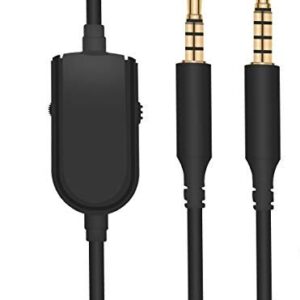 Replacement A10 A40 Cable Inline Mute Volume Control with Microphone for Astro A40/A30/A50 Headsets Cord Lead Compatible with Xbox One 4 PS4 Headphone Audio Extension Cable (Black/6.5ft)