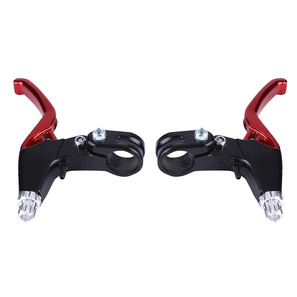 Brake Levers 1 Pair Aluminium Alloy Cycling Brake Level Handles Brake Levers for Road Bike Mountain Bike(Red)