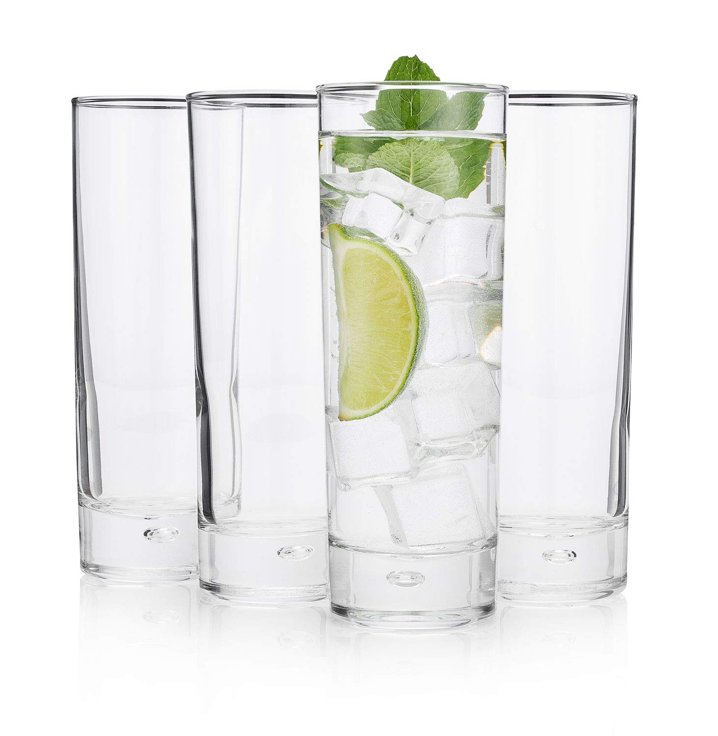 HISTORY COMPANY The Original “New York Long Drink” Highball Glass 4-Piece Set (Gift Box Collection)