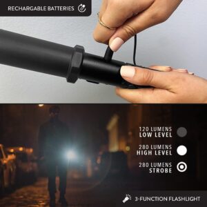 GUARD DOG SECURITY Stun Gun Flashlight - Maximum Voltage - 280 Lumens - 3 Light Functions – Rechargeable Battery - Wrist Strap