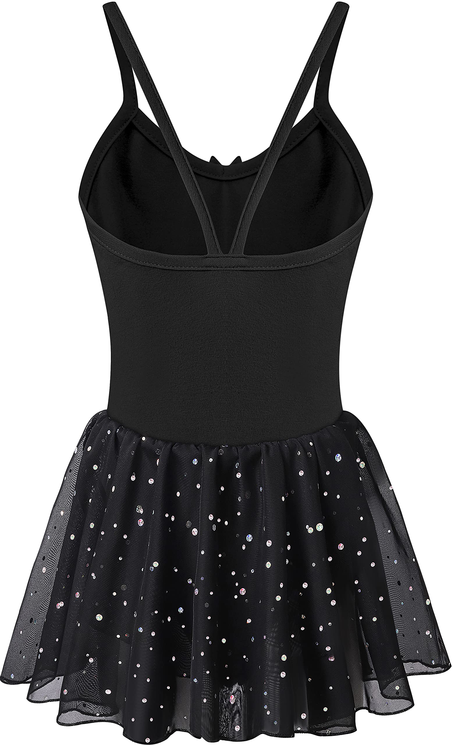 DANSHOW Ballet Leotards for Girls Dance Camisole Dress with Shiny Tutu Skirt(4041-06-M)