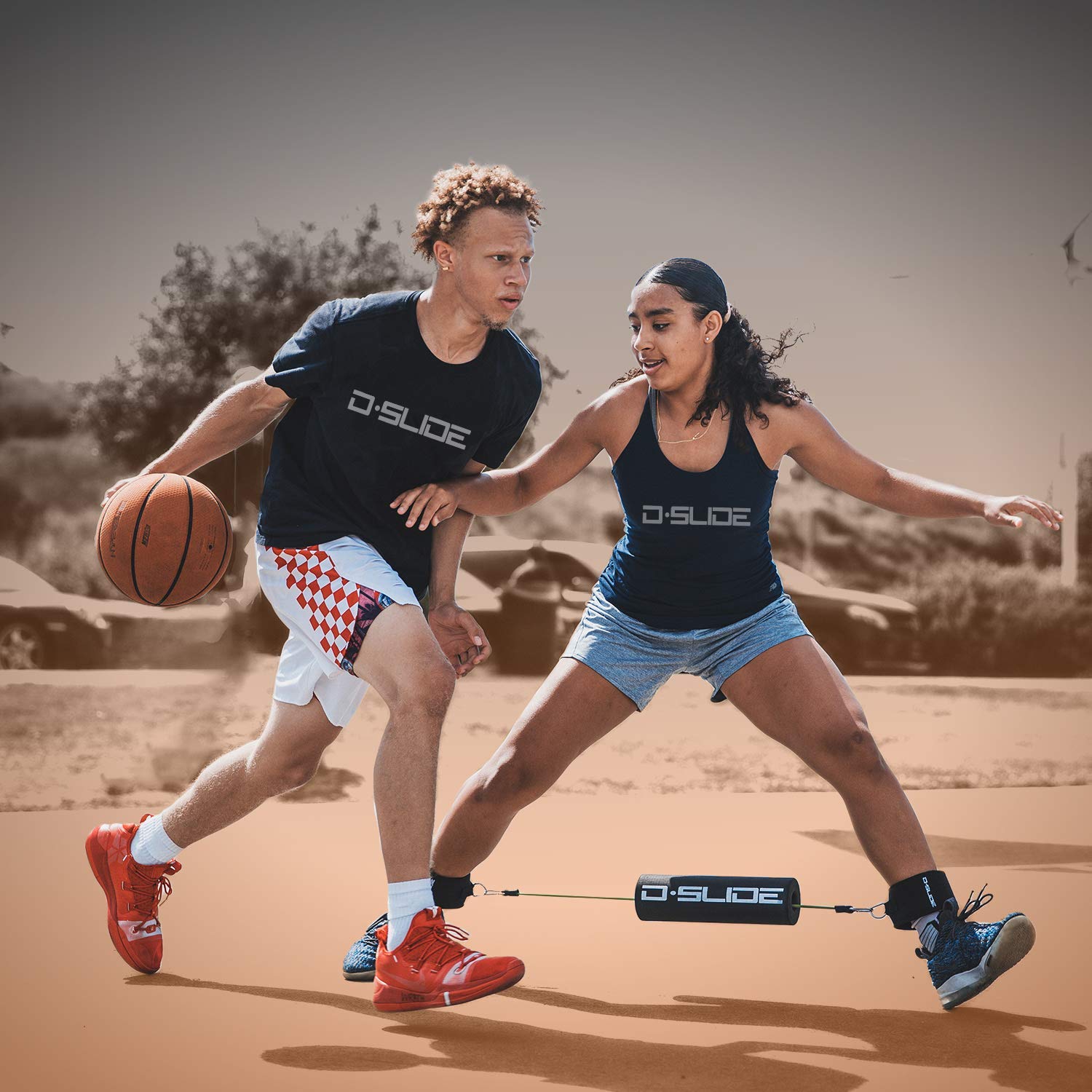 The Official D-Slide Basketball Training Equipment aids in Perfecting The Defensive Slide | Develops lateral Quickness Including Shooting and Dribbling Skills.