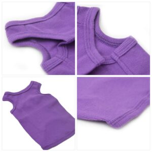 Lovelonglong 2019 Summer Pet Clothing, Dog Clothes Blank T-Shirts Ribbed Tanks Top Thread Vests for Large Medium Small Dogs 100% Cotton Purple L