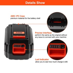 3.0Ah Replacement for Black and Decker 40V Lithium Battery LBX2040 LBXR36 LBXR2036 LST540 LCS1240 LBX1540 LST136W LBX2540 LST136 LHT2436 LSW36 Cordless Tools Battery