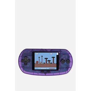 typo vintage gamer mini console, purple translucent