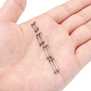 SCERRING 8PCS 16g G23 Titanium Labret Monroe Lip Tragus Cartilage Earring Ring Stud Piercing Jewelry 6mm 8mm 10mm 12mm