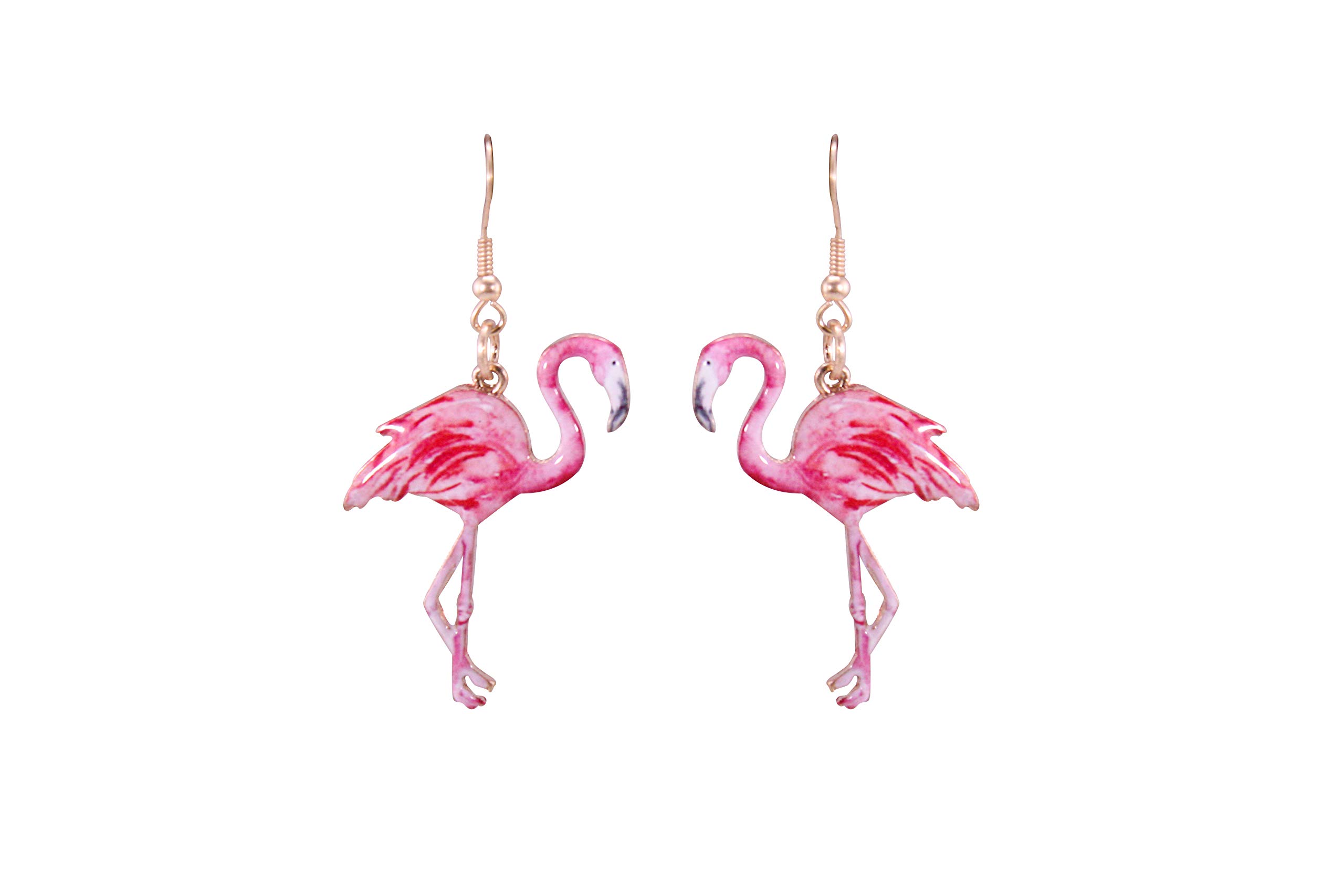 Pink Cute Flamingo Summer Metal Dangle Earring No.401