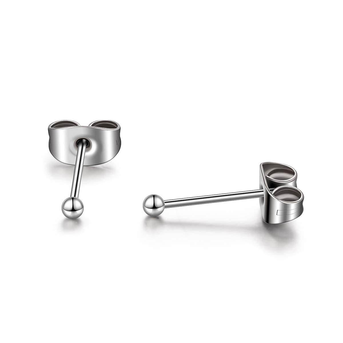 2mm Mini Ball Pure Titanium Stud Earrings Tragus Cartilage Helix Earring Charms, Medical Grade Piercing Earrings Jewelry Hypoallergenic Earrings for Women Men Sensitive Ears