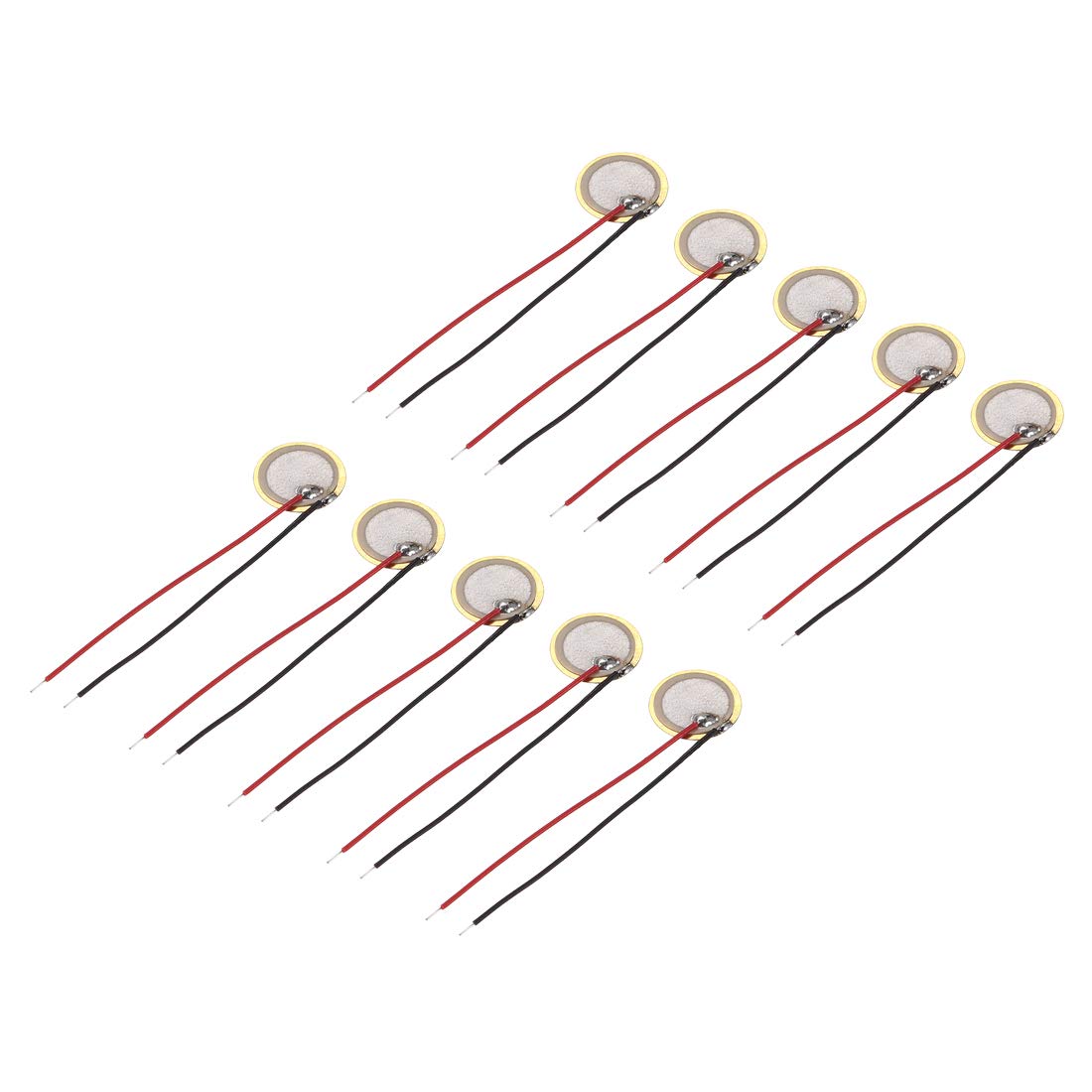 uxcell 10 Pcs Piezo Discs 10mm Acoustic Pickup Transducer Element Trigger Buzzer CBG Guitar