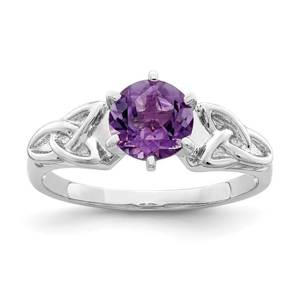 IceCarats 925 Sterling Silver Purple Amethyst Celtic Trinity Ring Gemstone Band Size 6