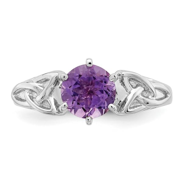 IceCarats 925 Sterling Silver Purple Amethyst Celtic Trinity Ring Gemstone Band Size 6