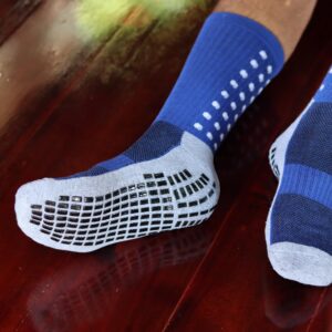 RATIVE Anti Slip Non Skid Slipper Hospital Crew Socks with grips for Adults Men Women (XXL,3 pairs-assorted)