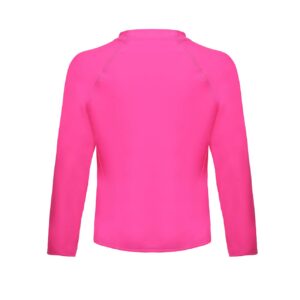 Dayu Girls' Long Sleeve Rashguard Swim Shirt UPF 50+ Neon Pink 10-12