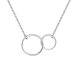 ever faith double circles necklace sterling silver infinity interlocking friendship sister mother daughter necklace mothers day/valentines day/christmas jewelry gift for womens