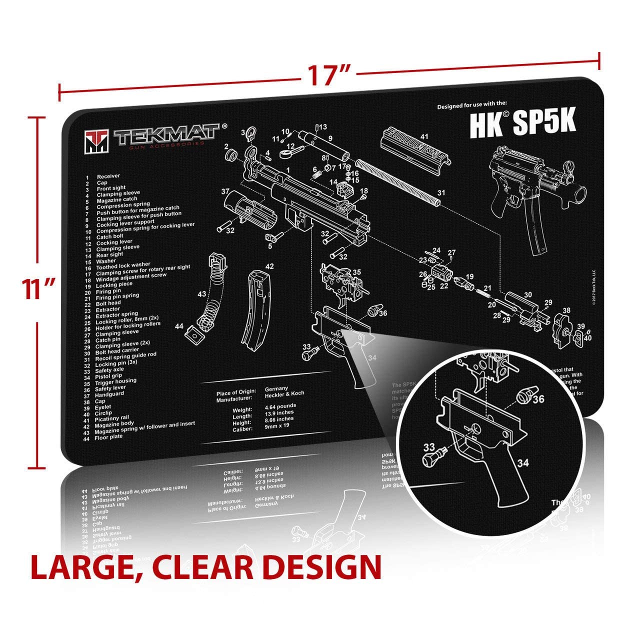 TekMat Heckler & Koch SP5K Gun Cleaning Mat