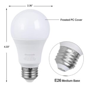 DEWENWILS 4 Pack A19 Dimmable LED Light Bulbs,10-Watt(60W Equivalent), 800 Lumen, 5000K Daylight Dimmable Bulb, E26 Base Light Bulb, UL Listed