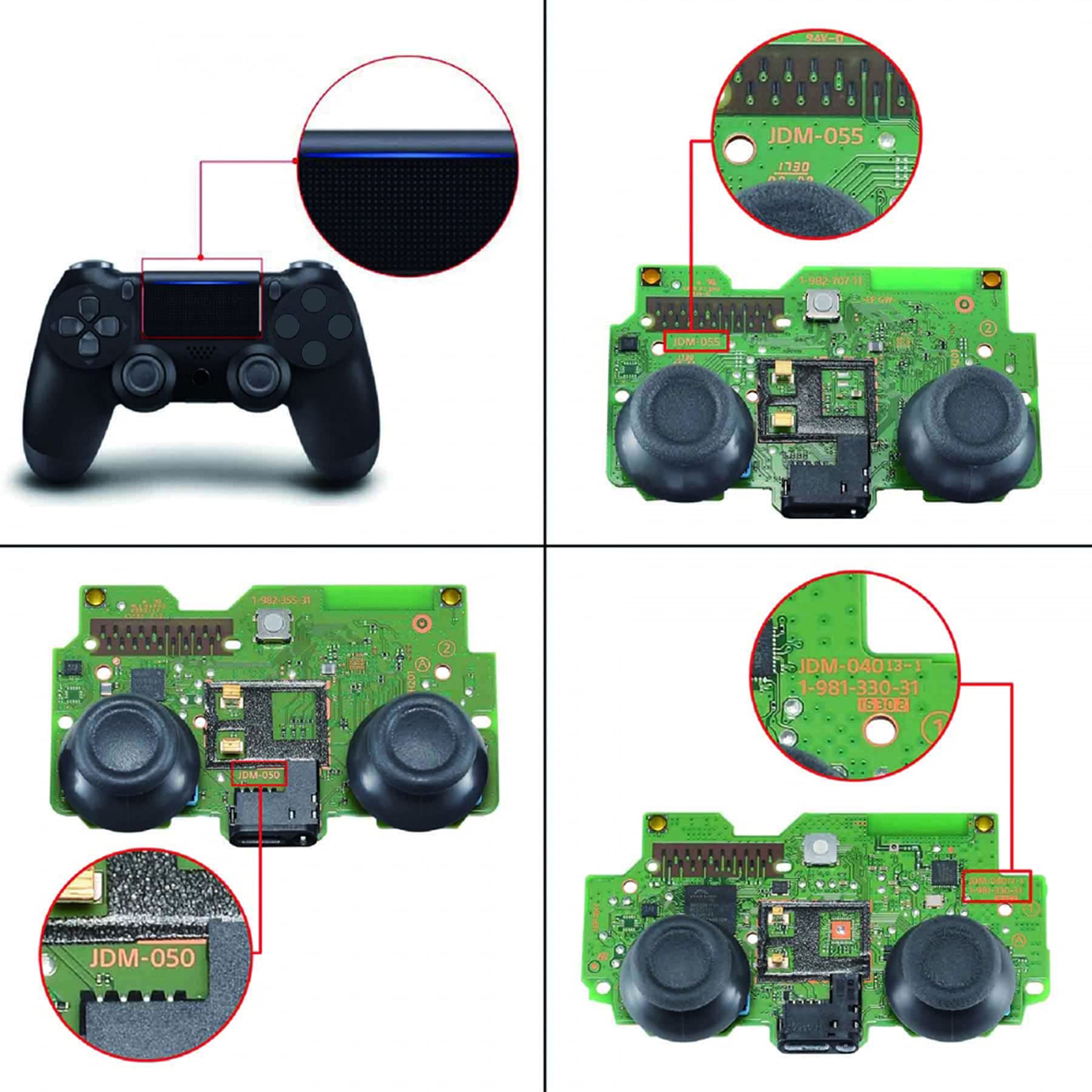 eXtremeRate Textured Red Dawn Programable Remap Kit for PS4 Controller with Upgrade Board & Redesigned Back Shell & 4 Back Buttons - Compatible with JDM-040/050/055 - Controller NOT Included