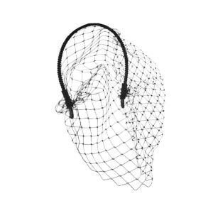 lurrose headband with black veil hair hoop headband simple elegant mesh headdress for woman girl (black)