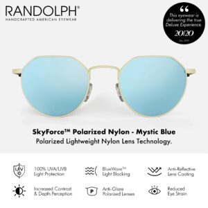 Randolph USA | Hamilton Round Hexagon Sunglasses for Men or Women Polarized 100% UV