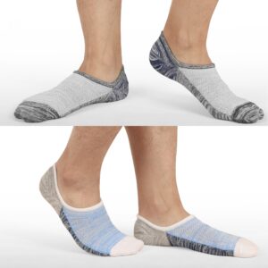 Mottee&Zconia Mens No Show Socks Casual Low Cut Non-Slide Socks Mesh Top Cotton Sock 5 Pack Size11-13