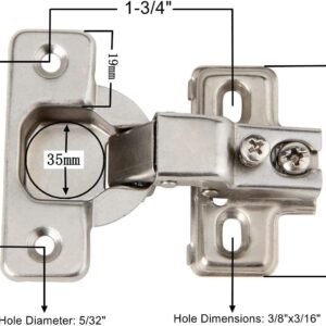 Silverline Face Frame Concealed Euro 105Deg Self Closing Compact Cabinet Hinges (6 Pack)