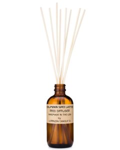 pumpkin spice latte reed diffuser set | handmade in the usa by american workers | lasts for 2-3 months |