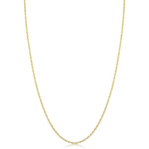 kooljewelry 14k yellow gold rope chain pendant necklace (1 mm, 18 inch)