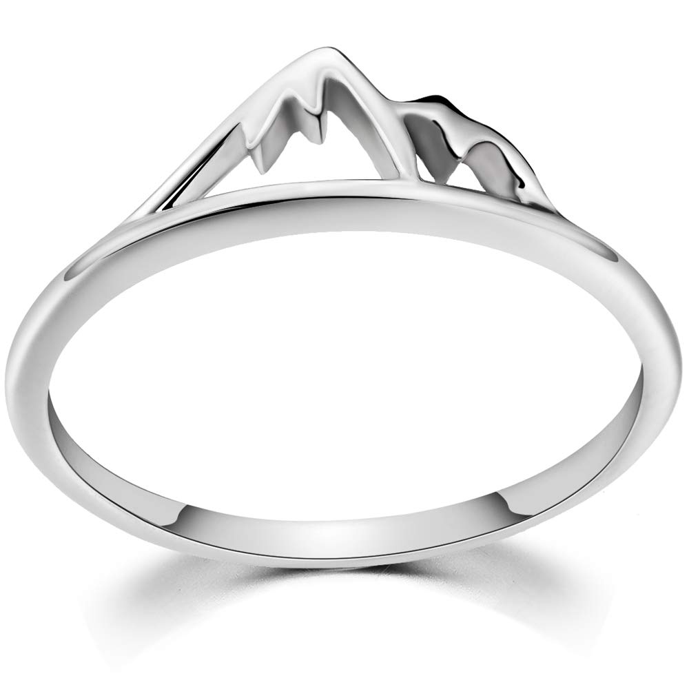 Jude Jewelers Stainless Steel Moutain Design Statement Promise Biker Party Ring (Silver, 8)