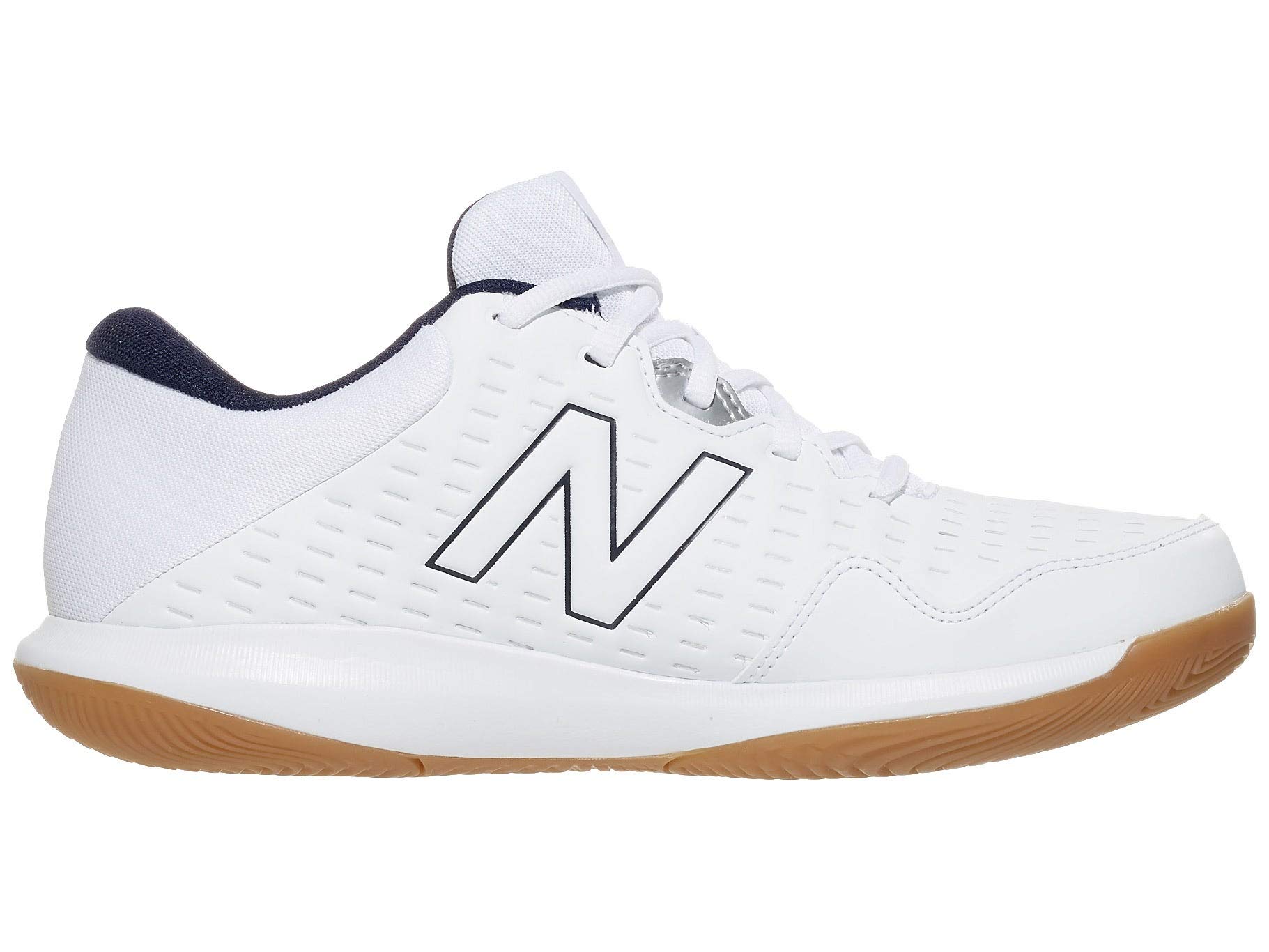 New Balance mens 696 V4 Hard Court Tennis Shoe, White/Navy, 10.5 US