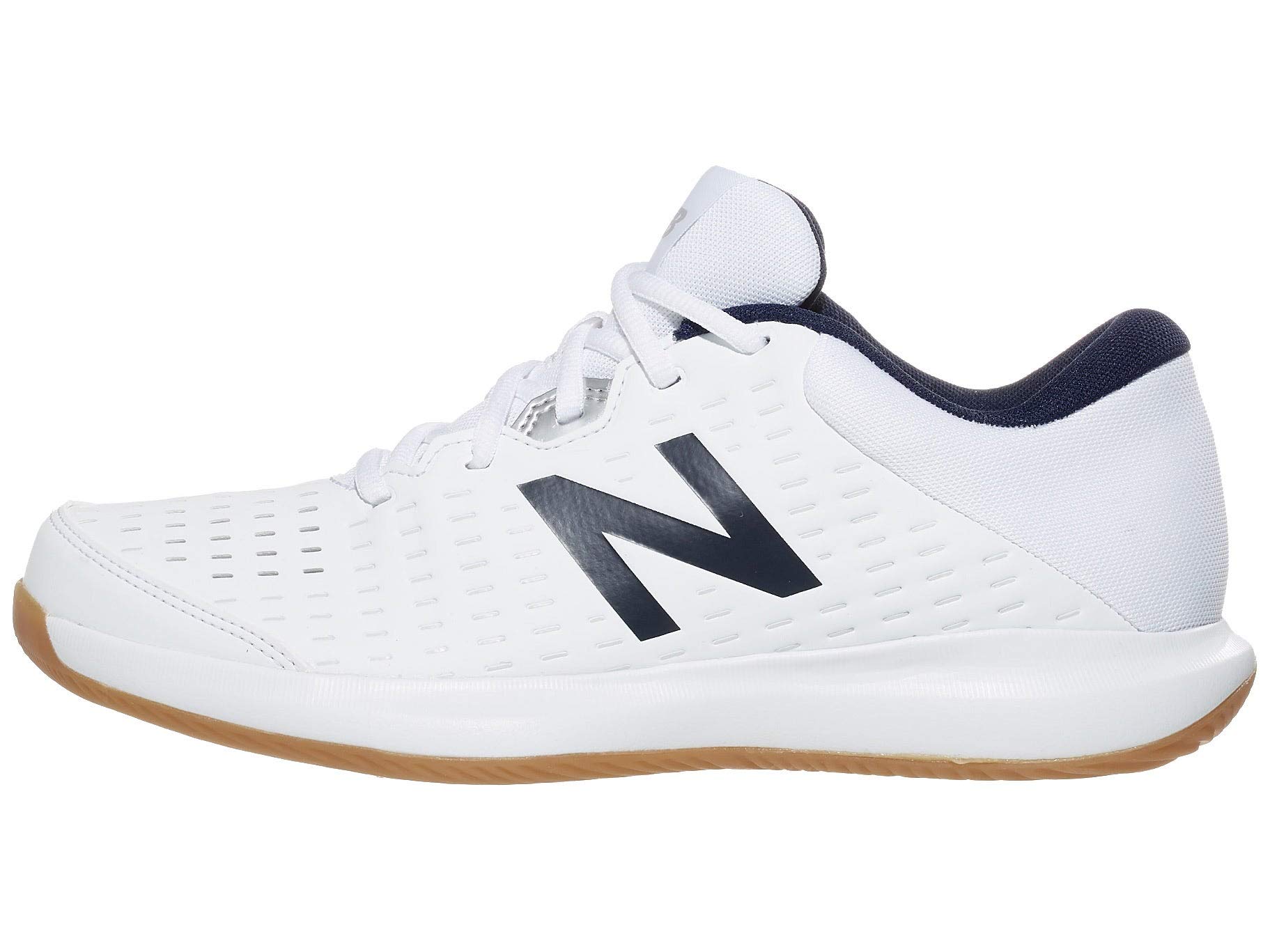 New Balance mens 696 V4 Hard Court Tennis Shoe, White/Navy, 10.5 US