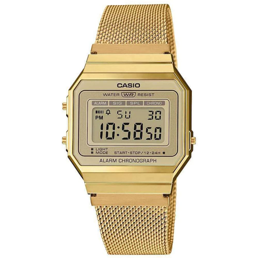 Casio Retro Watch A700WEMG-9AEF Unisex Gold Chronometer