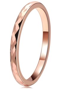 three keys jewelry womens tungsten carbide unisex wedding bands rings inlay rose gold for women 2mm comfort fit vintage size 7