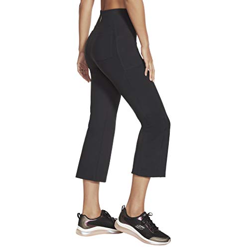 Skechers Women's Go Walk High Waisted Crop Pant, Black, XX-Large