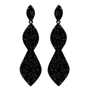 iris island womens crystal rhinestone black 3 drop dangle earrings for proms weddings party