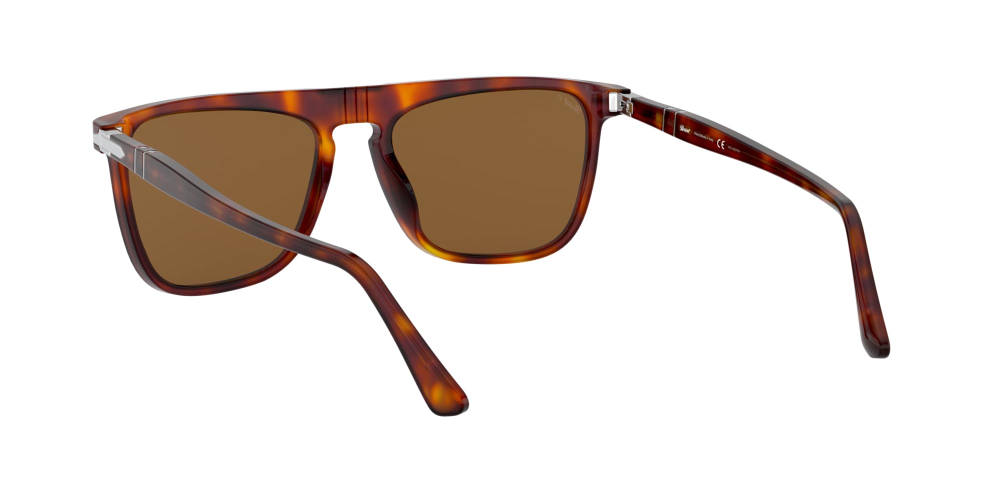 Persol PO3225S Rectangular Sunglasses, Havana/Brown Polarized, 56 mm