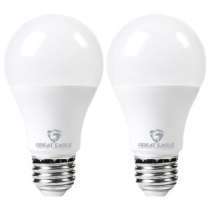 great eagle lighting corporation super bright led light bulb 150w-200w equivalent dimmable 2700k warm white ul listed (2 pack)