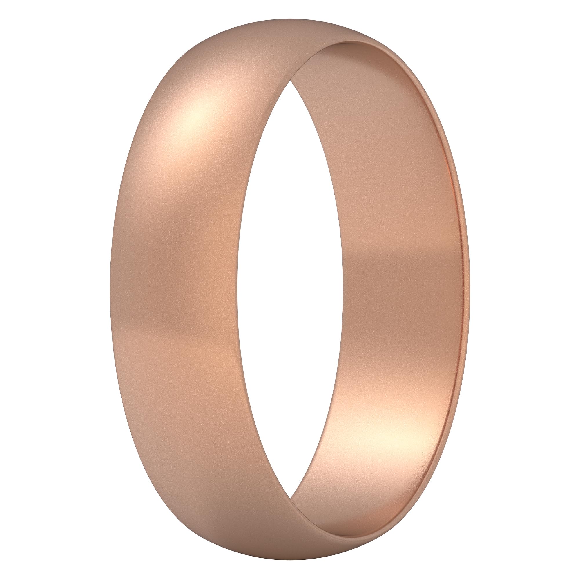 ThunderFit Silicone Wedding Ring for Women - Rubber Engagement Band - Width 5.5mm Thickness 1.5mm (Rose Gold, 7-7.5 (17.80mm)