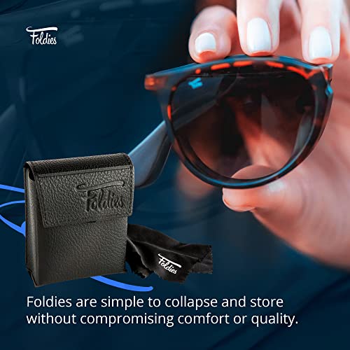 Foldies Milano Folding Sunglasses Polarized, UV400, UVA, UVB Protection for Men Women, Folding Sunglasses Leather Case