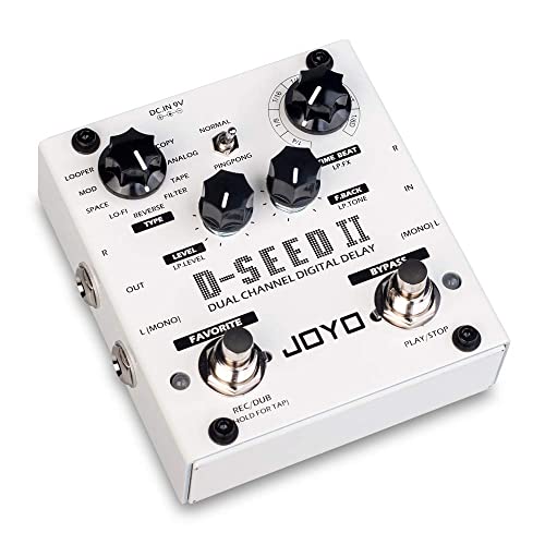 JOYO D-SEED-II Multi Pedal Effect, Stereo Looper Effect & Delay Pedal Effect for Electric Guitar Dual Channel & 8 Digital Delay Modes