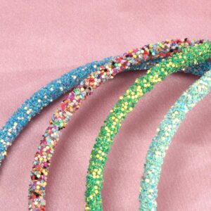 XIMA 14pcs Glitter Headbands for Girls Skinny Sparkle Hairbands Women Hair Loop Hair Accessories