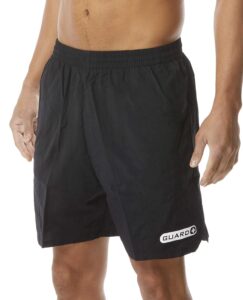 tyr men's standard guard deck short, black, x-large