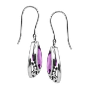 Silpada 'Thistle' Natural Amethyst Drop Earrings in Sterling Silver