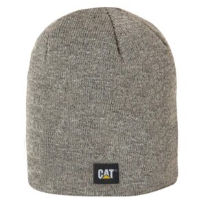 caterpillar men's logo knit cap, dark heather grey, one