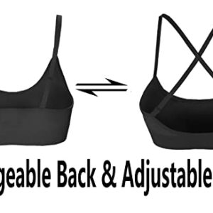 AKAMC Women's Rib-Knit Camisole Sports Bra Athletic Bras for Women Adjustable Straps Yoga Bras,3X-Large