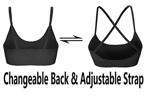 AKAMC Women's Rib-Knit Camisole Sports Bra Athletic Bras for Women Adjustable Straps Yoga Bras,3X-Large