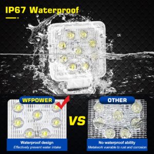 WFPOWER Boat Light 2 Pack, LED Marine Spotlights Waterproof, Deck Dock Flood Light Work Light for Boat Accessories Pontoon Fishing Truck SUV Off-road 12V Square White